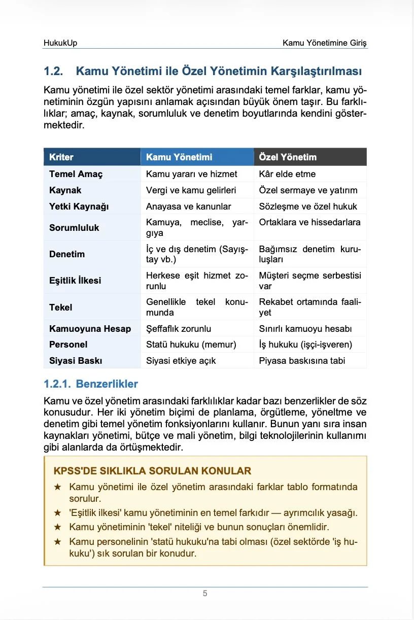 HukukUp Kamu Yönetimi - Konu Anlatımı & Soru Bankası - Görsel 6