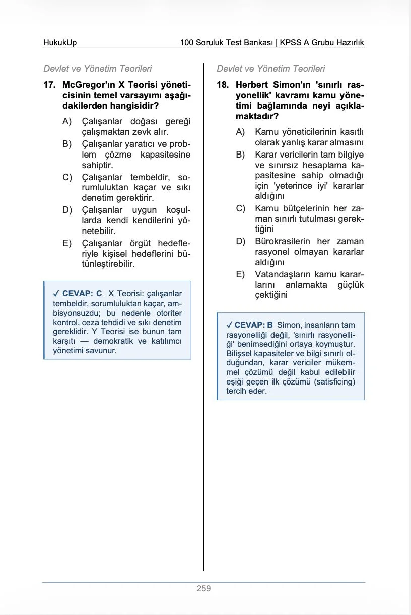 HukukUp Kamu Yönetimi - Konu Anlatımı & Soru Bankası - Görsel 9