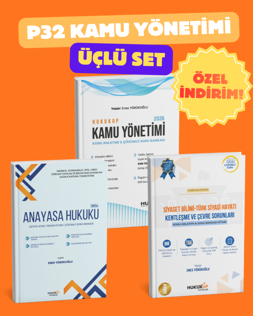 Özel İndirimli P32 3'lü Kitap Seti: Kamu Yönetimi-Siyaset Bilimi&Türk Siyasi Hayatı&Kentleşme ve Çevre Sorunları-Anayasa Hukuku